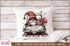 Be My Gnomie Valentine's Day Gnome truck sublimation png Product Image 3