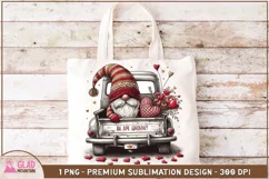 Be My Gnomie Valentine's Day Gnome truck sublimation png Product Image 4