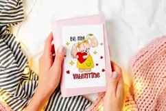 Be my Valentine Sublimation | Cute Valentine Bunny PNG Product Image 3