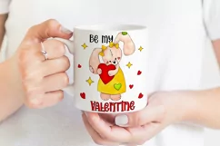 Be my Valentine Sublimation | Cute Valentine Bunny PNG Product Image 4