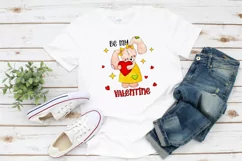 Be my Valentine Sublimation | Cute Valentine Bunny PNG Product Image 2