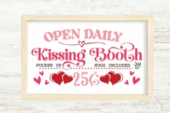 Open daily kissing booth pucker up hugs included 25c SVG Product Image 1