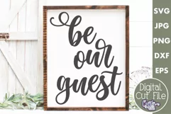 Be Our Guest Vertical Farmhouse Home Sign Svg Product Image 1