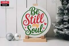 Be Still My Soul SVG | Christmas Round Sign SVG | Xmas SVG Product Image 2