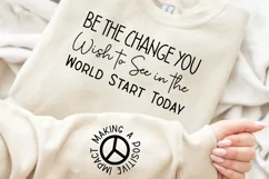 Be The Change You Sleeve SVG, Motivational SVG Design Product Image 2