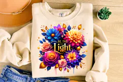 Be The Light PNG, Floral Christian Sublimation, Jesus Png Product Image 3