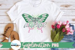 Inspirational Butterfly Sublimation shown on a white shirt