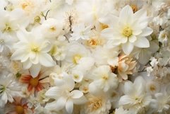 Close-up of delicate white flowers forming a seamless floral Product Image 1