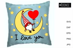 I love you svg Valentine gnome, Valentines day heart clipart Product Image 1