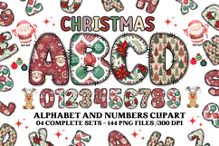 Christmas Alphabet png clipart, christmas letters doodle Product Image 1