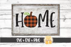 Buffalo Plaid Pumpkin Home Sign - Fall SVG PNG DXF Cut Files Product Image 1