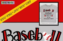 Funny Baseball Sister Shirt SVG File, Baseball Sister Saying Product Image 2