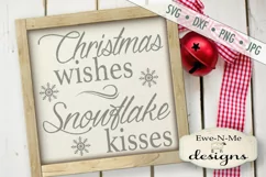Christmas Wishes Snowflake Kisses SVG DXF Files Product Image 1