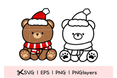 Cute Christmas Bear SVG for Cricut and Silhouette Teddy Bear Product Image 1