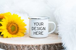 Mug Mockup Enamel Blank White Coffee Cup Summer Product Image 1