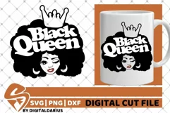 Black Queen svg, Afro Hair svg, Melanin svg, Princess, Crown Product Image 2
