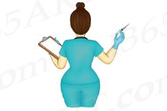 Nurse Clipart Brunette Clipart Medical RN Illustrations PNG Product Image 3