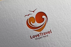 Travel and Tourism Logo with Love, Sea, and Beach Product Image 4