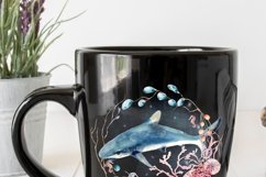 Shark with Coral Ocean Wreath Sublimation Design Product Image 5