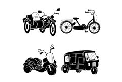 Tricycle icon set, simple style Product Image 1