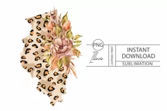 Illinois state png files for sublimation. Leopard print png Product Image 1