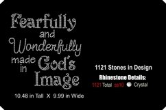 Fearfully and Wonderfully Made Faith Rhinestone SVG Template Product Image 3