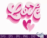 Retro Love Design | Valentine Svg File for Cricut Product Image 2