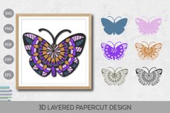 Butterfly 3D Layered Paper Cut Template SVG Design Product Image 1
