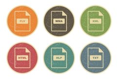 Set Of File Formats Icons Product Image 1