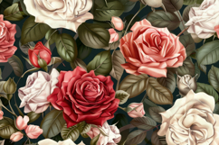 Roses on a Black Background Wallpaper Product Image 1