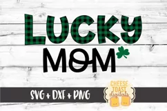 Lucky Mom - Buffalo Plaid - St Patrick's Day SVG PNG DXF Product Image 2