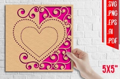 Heart card cover papercut - svg eps png ai pdf Product Image 1
