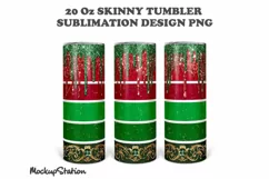 Christmas 20oz Skinny Tumbler Sublimation Design PNG Product Image 2