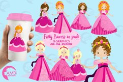 Princesses in pink clipart, graphics, illustrations AMB-993 Product Image 1