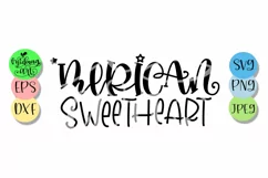 Merican sweetheart svg, 4th of july svg Product Image 2