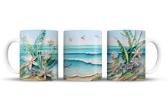 Beach Mug Wrap Sublimation Designs, 3d Mug, Beach Png