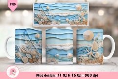 Beach Mug Wrap Sublimation Designs, 3d Mug, Beach Png