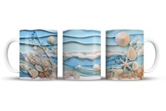 Beach Mug Wrap Sublimation Designs, 3d Mug, Beach Png