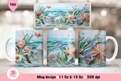 Beach Mug Wrap Sublimation Designs, 3d Mug, Beach Png