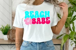 Beach Babe SVG - Retro Summer Vibes - Hawaiian Flower Product Image 1