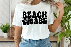 Beach Babe SVG - Retro Summer Shirt SVG - Hawaiian Flower Product Image 1