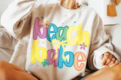 Beach Babe PNG, Preppy Summer PNG, Summer Vibes, Beach PNG Product Image 3