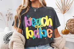 Beach Babe PNG, Preppy Summer PNG, Summer Vibes, Beach PNG Product Image 1