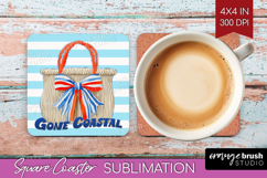 Beach Bag Nautical Square Coaster Sea Quotes Coaster PNG Product Image 1