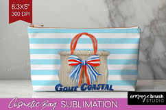 Beach Bag Nautical Cosmetic Bag Sea Quotes Makeup Bag PNG Product Image 1