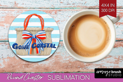 Beach Bag Nautical Round Coaster Sea Quotes Coaster PNG Product Image 1