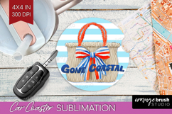 Beach Bag Nautical Car Coaster Sea Quotes Coaster PNG Product Image 1