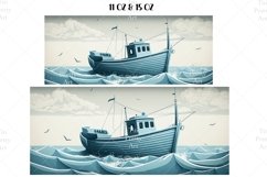 Beach boat Mug Wrap Sublimation Designs, Beach Mug Wrap, Peach Png