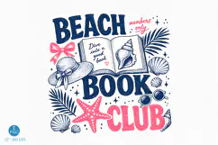 Beach Book Club PNG, Preppy Summer trendy Book Design Product Image 1