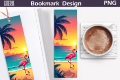 Tropical Beach Bookmark | Flamingo Bookmark Product Image 1